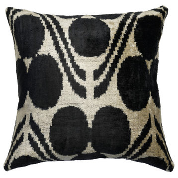 Canvello Decorative Black and White Throw Pillow +Donw Insert 16"x16"