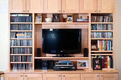 Transitional living room photo in New York