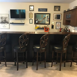 Rustic Custom Wooden Pub Bar - Indoor Pub And Bistro Tables