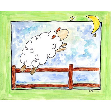 Sleep Sheep, Ready To Hang Canvas Kid's Wall Decor, 8 X 10