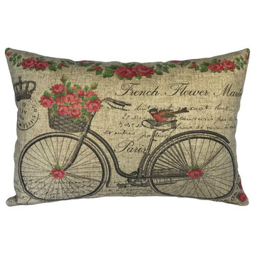 French Flower Market Linen Pillow