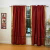 Rust Rod Pocket  Sheer Sari Cafe Curtain / Drape / Panel  - 43W x 36L - Pair