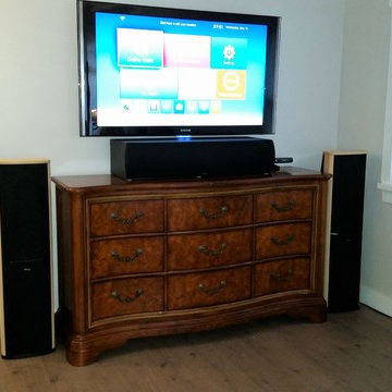 Dresser Converted to Electronics Cabinet