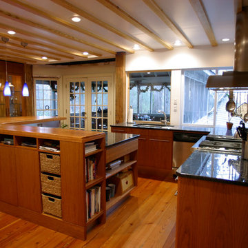 island with pullout baskets