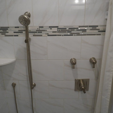 Full bath from half bath wet room