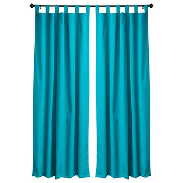 Twill Blackout Reversible Curtain Panels Set of 2, Aqua Blue/Bery Berry