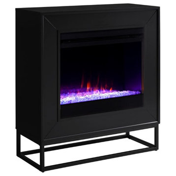SEI Furniture Frescan Color Changing Electric Fireplace in Black