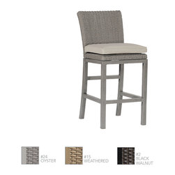 Rustic Woven Resin Wicker Counter Stool by Summer Classics - Outdoor Bar Stools And Counter Stools