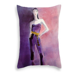 Pink and Purple Fashion Art Throw Pillows - Decorative Pillows