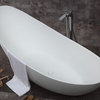 ALFI brand AB9951 73" White Solid Surface Smooth Resin Soaking Slipper Bathtub