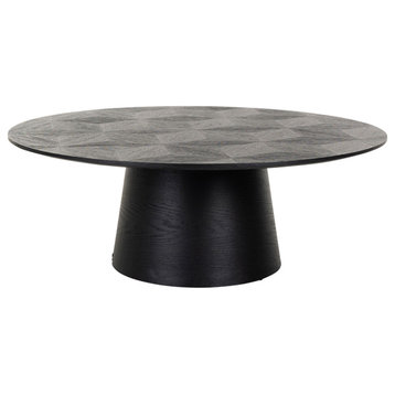 Black Oak Pedestal Coffee Table | OROA Blax
