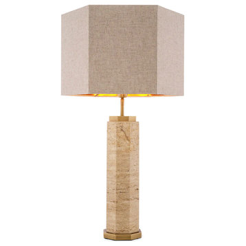 Modern Travertine Table Lamp | Eichholtz Newton