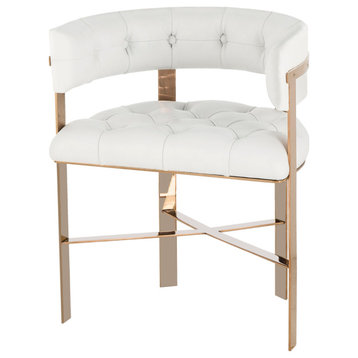Industrial Arched Dining Chair | Andrew Martin Art, White/Brass