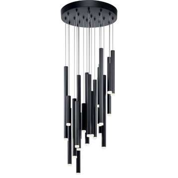 Soho 24-Light Contemporary Cluster Pendant in Black