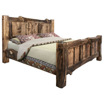 Big Sky Collection Live Edge Panel Bed, King, Provincial Stain