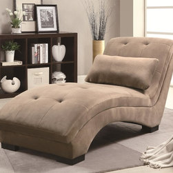 Coaster 550079 Tufted Padded Textured Velvet Chaise - Indoor Chaise Lounge Chairs