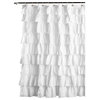 Ruffle Shower Curtain  White 72x72