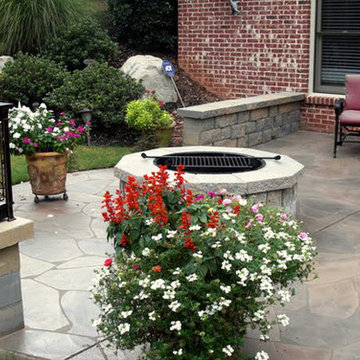 Hand-Cut and Custom-Colored Flagstone Patio Overlay