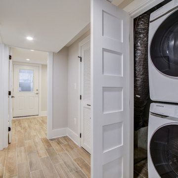 Basement remodel with bedroom space, closet space, living area, DC