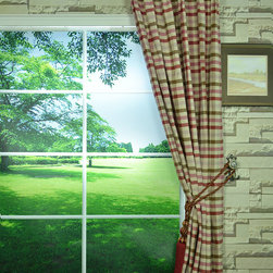 Paroo Cotton Blend Middle Check Versatile Pleat Curtains & Drapes - Curtains