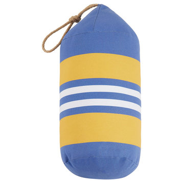 Navy Yellow Stripe Buoy Shaped Printed Pillow