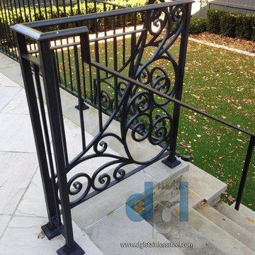 Caribou Rd house exterior wrought iron guard