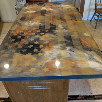 American Flag Epoxy Counter Top