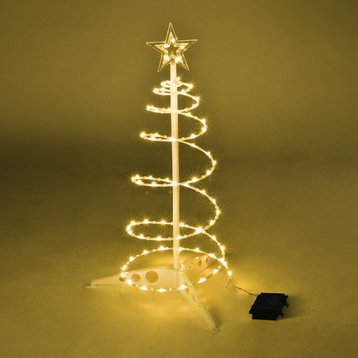 2 Ft Lighted Spiral Christmas Tree Light Warm White 79 LED Outdoor Decor 5 Pack