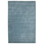 Amer Rugs - Arizona Rye Area Rug -Light  Blue, 4'x6', Solid - Featuring a plush, soft touch underfoot, this area rug blends perfectly into a variety of home settings. Handwoven in India of fine, handspun New Zealand wool, this transitional area rug is crafted in a solid, saturated color that will easily fit into any room decor. Your guests will be impressed with this high-quality, casual area rug.
