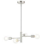 Livex Lighting - Livex LightiBannister, 4 Light Chandelier, Brushed Nickel/Satin Nickel - Simplicity and attention to detail are the key eleBannister 4 Light Ch Brushed NickelUL: Suitable for damp locations Energy Star Qualified: n/a ADA Certified: n/a  *Number of Lights: 4-*Wattage:60w Medium Base bulb(s) *Bulb Included:No *Bulb Type:Medium Base *Finish Type:Brushed Nickel