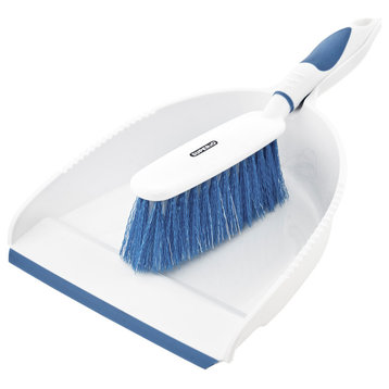 Superio Brush and Dustpan Set, Rubber Edge for Easy Dirt Pickup.