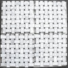 Carrara Marble Basketweave Mosaic Tile Carrera Black Dots Polished 1x2, 1 sheet