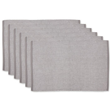 Dii Gray and White 2-Tone Ribbed Placemat, Set of 6