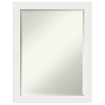 Vanity White Narrow Beveled Bathroom Wall Mirror - 21.5 x 27.5 in.