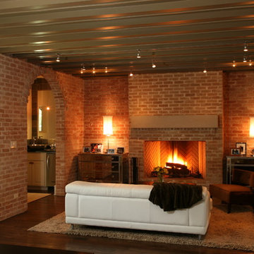 Bridlepath Brick Fireplace