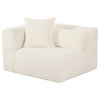 Tarra Fluffy Oversized Cream Corduroy Modular LAF Corner Chair - Cream