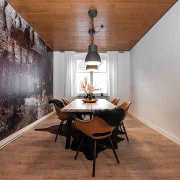 Wohn-und Esszimmer in rostigem Look