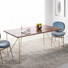 Safavieh Couture Captain Wood Dining Table, Walnut/Brass