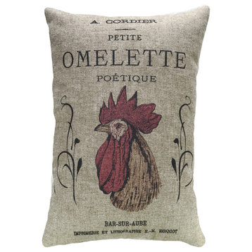 Chicken Linen Pillow, 18"x12"