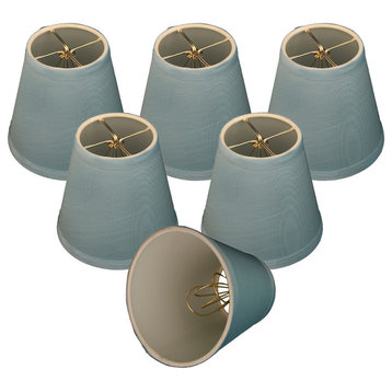 Blue Modified Bell Chandelier Shade, 3"x5"x4.5", Set of 6