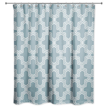 Moroccan Tile Shower Curtain, Teal