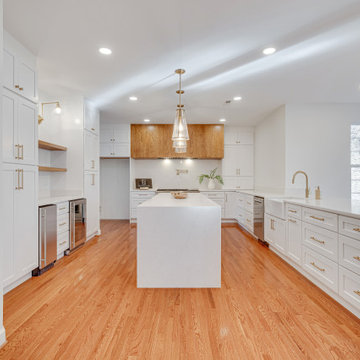 White Kitchen With Wood Tones