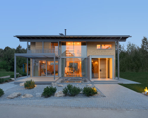 Beigefarbene Häuser - Ideen für die Fassadengestaltung