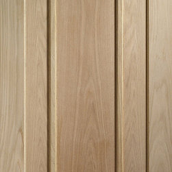 Contemporary 3-panel Solid Red Oak Door - Interior Doors