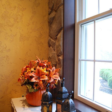 Olde English Aged Plaster Finish throughout an entire Lower Level in Virginia