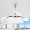36W Reversible Ceiling Fan with Retractable Blades and Remote Control, Chrome