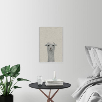 "Press the Button" Floater Framed Painting Print on Canvas