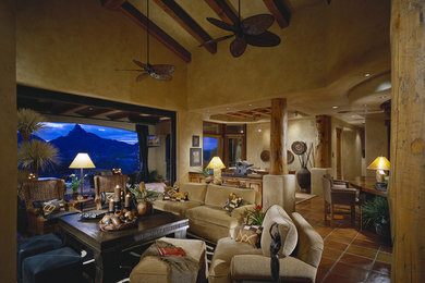 Example of a mountain style living room design in Phoenix