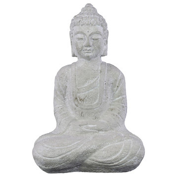 Cement Meditating Buddha Rounded Ushnisha