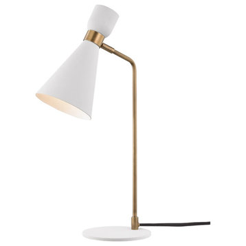Mitzi Willa 1-LT Table Lamp HL295201-AGB/WH - Aged Brass & White
